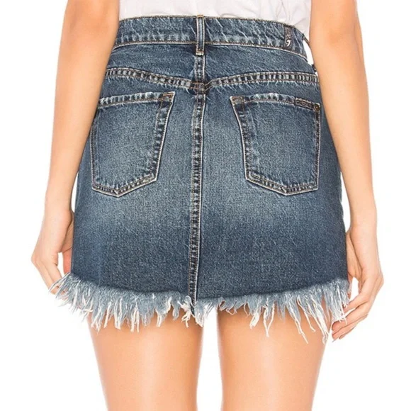 7 For All Mankind Denim Mini Skirt Montreal - Picture 2 of 9